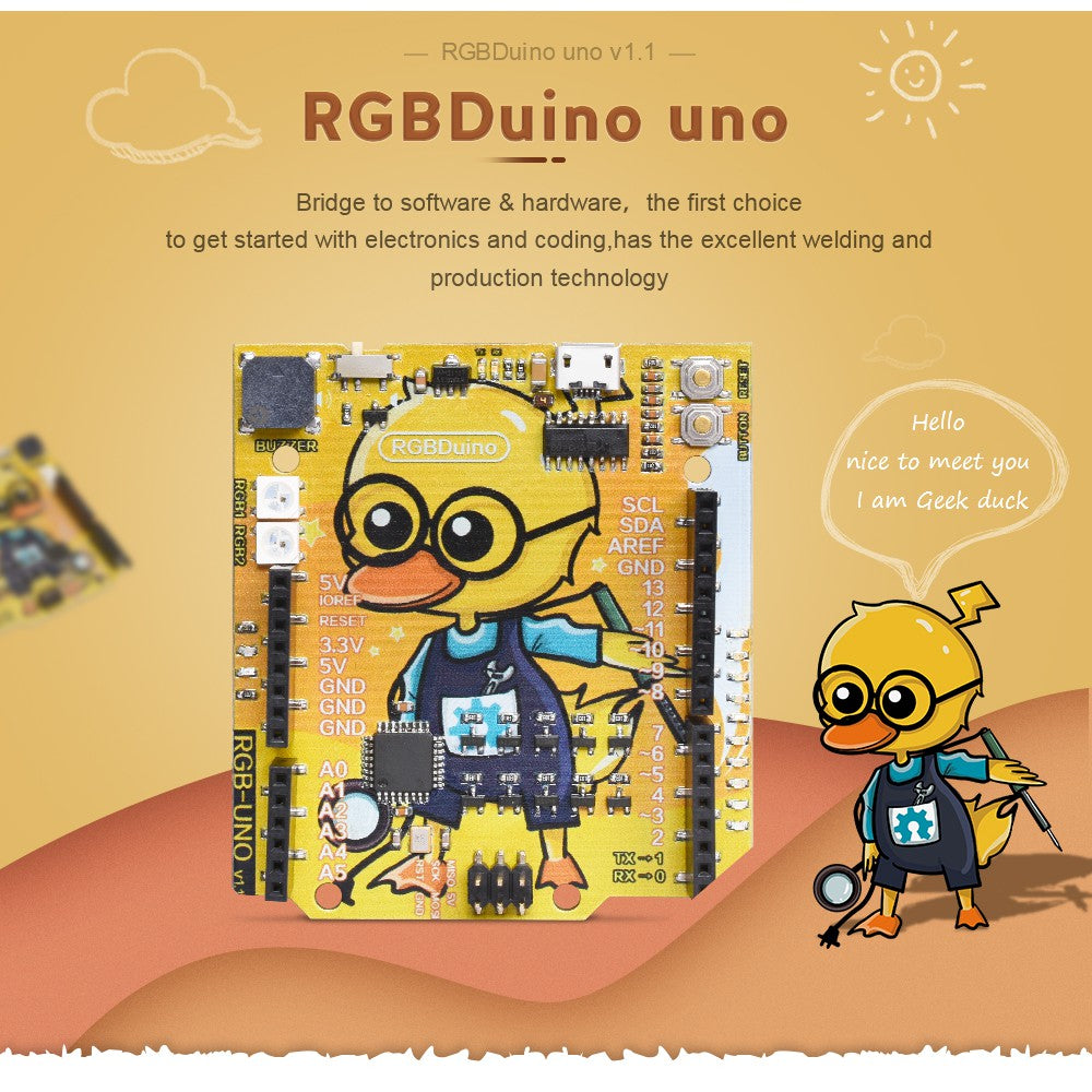 BIQU RGBDuino Arduino UNO兼容板 極客鴨鴨[台灣現貨][開發票][3D列印機專用]